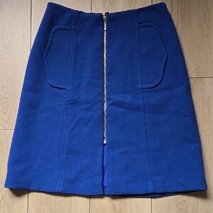 Sandra Angelozzi Cobalt Royal Blue Front Zipper Skirt Sz EU 34
